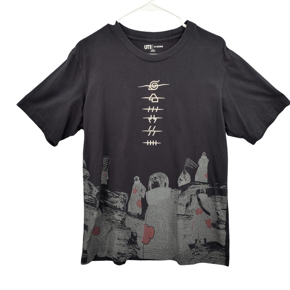 Uniqlo‎ Mens Akatsuki Naruto Anime Streetwear Shippuden Graphic Tee M Black UT